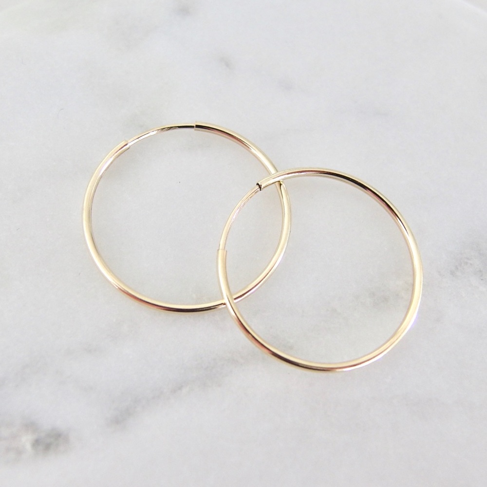 New 14k gold filled small endless hoop earrings